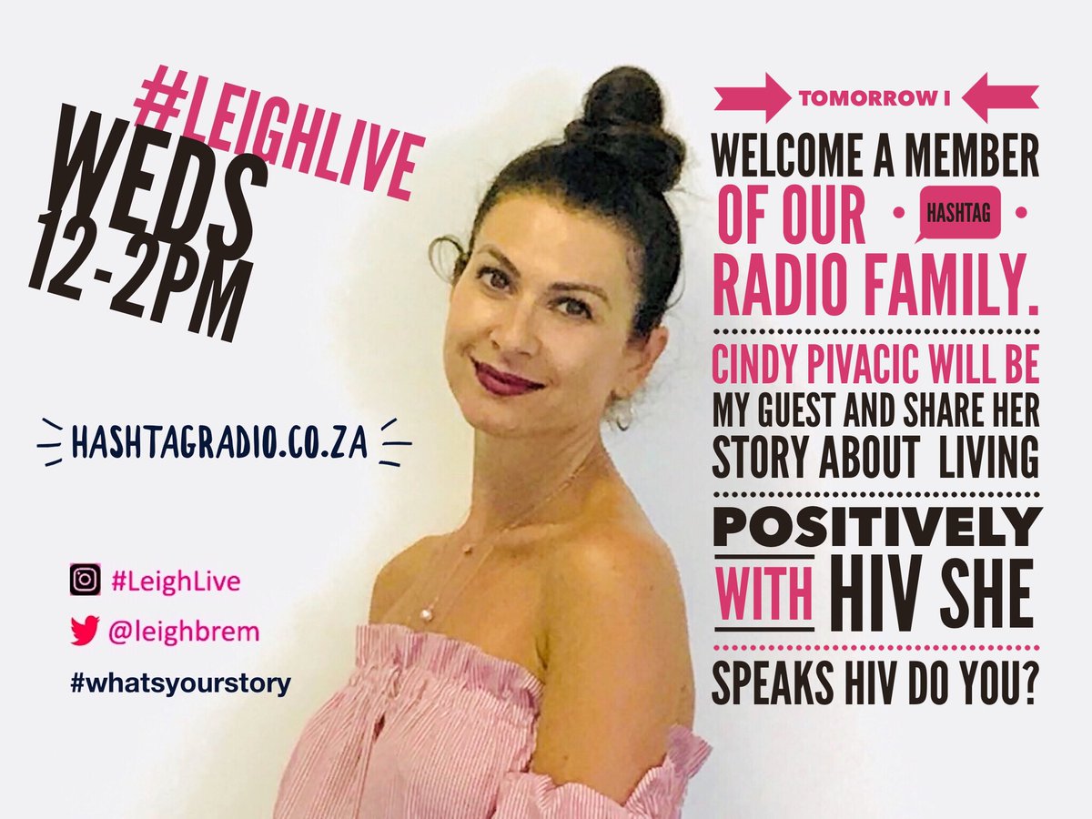lib178 (@leighbrem) on Twitter photo TUNE IN TOMORROW <a href="/HashtagRadio/">Hashtag Radio ®</a> to hear <a href="/CINDYPIVACIC/">CINDY PIVACIC 🇿🇦</a> share her #inspiring #journey and read her book “Deadly Seducer” out now. #hivpositive #aidsawareness #mindfulness #livingwithhiv #motivationalspeaker #aidsactivist #shareyourtruth #feeldealheal #whatsyourstory #deadlyseducer TUNE IN TOMORROW <a href="/HashtagRadio/">Hashtag Radio ®</a> to hear <a href="/CINDYPIVACIC/">CINDY PIVACIC 🇿🇦</a> share her #inspiring #journey and read her book “Deadly Seducer” out now. #hivpositive #aidsawareness #mindfulness #livingwithhiv #motivationalspeaker #aidsactivist #shareyourtruth #feeldealheal #whatsyourstory #deadlyseducer