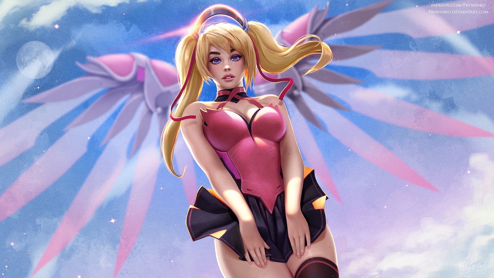 Prywinko Art on Twitter: "Mercy Pink Skin Wallpaper, Hi-res, NSFW
