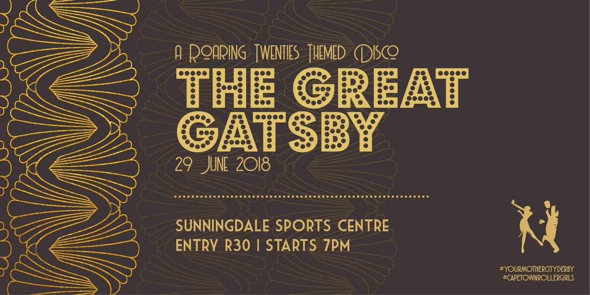 Come and dance the night away with <a href="/CTRollerDerby/">CT Rollergirls</a> at our 'The Great Gatsby' themed Roller Disco on June 29. Doors open at 7pm at Sunningdale Sports Complex. #rollerderby #yourmothercityderby #bytheskaterfortheskater #rollerdisco #capetown Artwork: <a href="/FrancesViet/">Fran Viet</a>