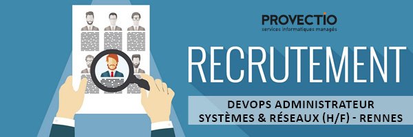 provectio's tweet photo. [📢 #RECRUTEMENT #EMPLOI] Notre team est à la recherche d'un nouveau collaborateur : #Devops #Administrateur #systèmes et #réseaux (H/F) à #Rennes. Vous aimez le relationnel, travailler en équipe et rendre service, ce poste est pour vous ! Infos sur 👉 https://t.co/Hc8Rfr8eH2 https://t.co/WiNO2AJvih