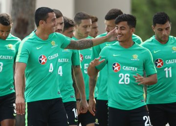 The Australia squad in training.