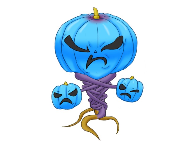 絵96号「三頭飛南瓜さん」
三頭飛南瓜は身構えた!

一番好きな南瓜キャラであり、一番嫌いな南瓜キャラ。 