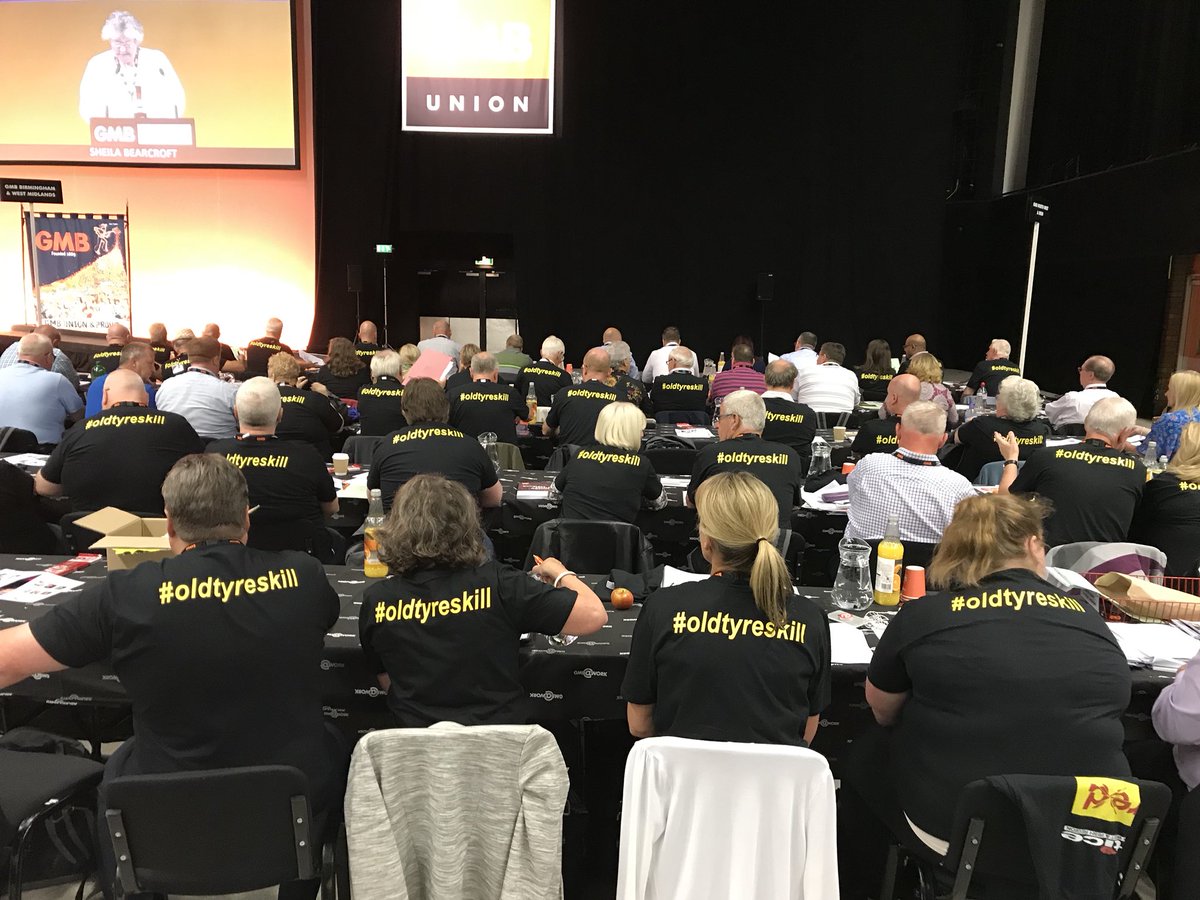 The great @unionpeople at #GMB18 supporting and bringing awareness to #oldtyreskill