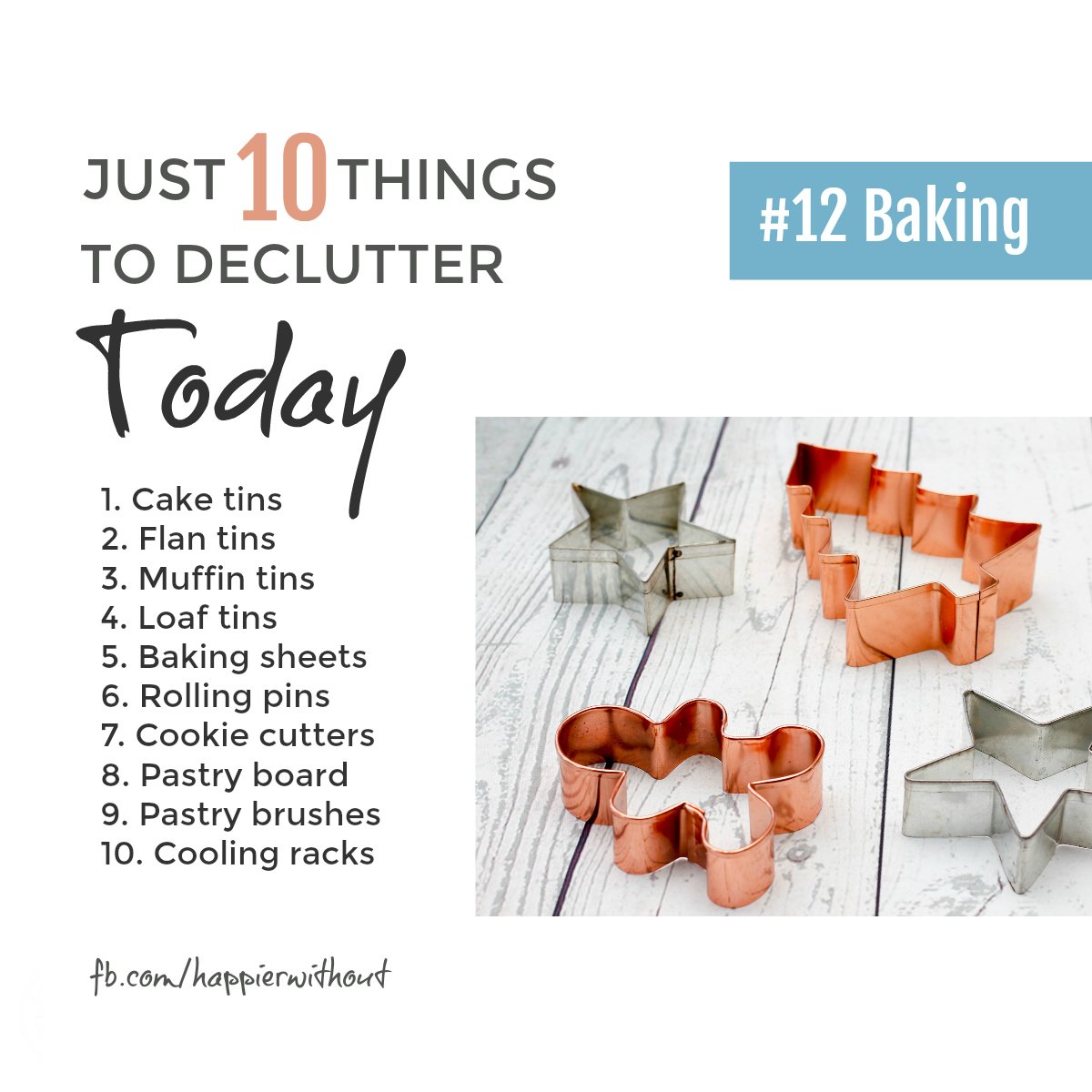 happierwithout's tweet image. When it takes a degree in astro-physics to work out how to ram all the cake and muffin tins back in the cupboard it&apos;s time to let some go ... #declutterdaily #organization #minimalist sloely.com/declutter-baki…