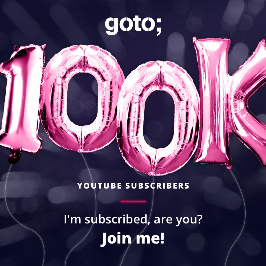 WOW. WE. ARE. THRILLED.
Thank you for 100,000 subscribers on our YouTube Channel!
Head over to our Blog and read about "Our top 10 all-time most-watched videos". blog.gotocon.com/2018/05/05/top…
And for those who aren't subscribed yet, join us now! youtube.com/user/GotoConfe…