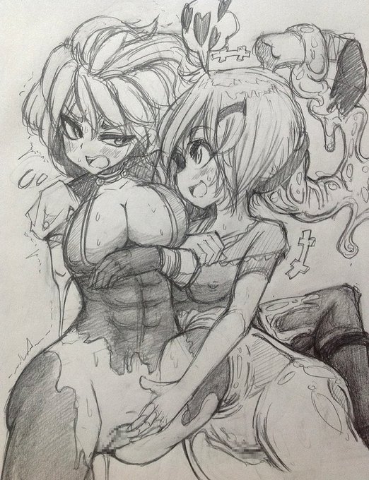 「村娘に擬態して悪さを働いているのを見抜いて攻撃してきた格闘家のお姉さんに反撃するスライム娘」の感じです。 