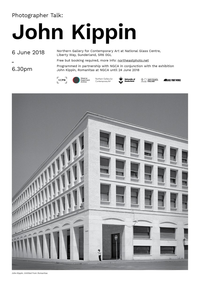 Tomorrow with <a href="/NGCAsunderland/">NGCA</a> a talk by John Kippin in relation to his practice spanning 40 years and exhibition 'Romanitas'.  Not to be missed.