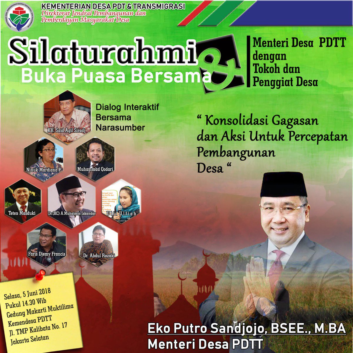 Silaturahmi Buka Puasa Bersama Menteri Desa PDTT dg Tokoh dan penggiat desa, semoga berkah... aamiin 🙏
#BukberMendesa
#TPPIKalsel
<a href="/jokowi/">Joko Widodo</a>
@CakimiNOW
@ekosandjojo
<a href="/taufikmadjid71/">IG : taufik.madjid</a>
@fachrilabalado