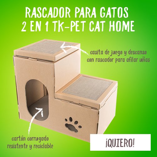 Tiendanimal.es on Twitter: "¡Diversión y relax juntos! El rascador para  gatos 2 en 1 TK-Pet Cat Home es un práctico espacio que mejorará la vida  doméstica de tu gato Acumula desde 15