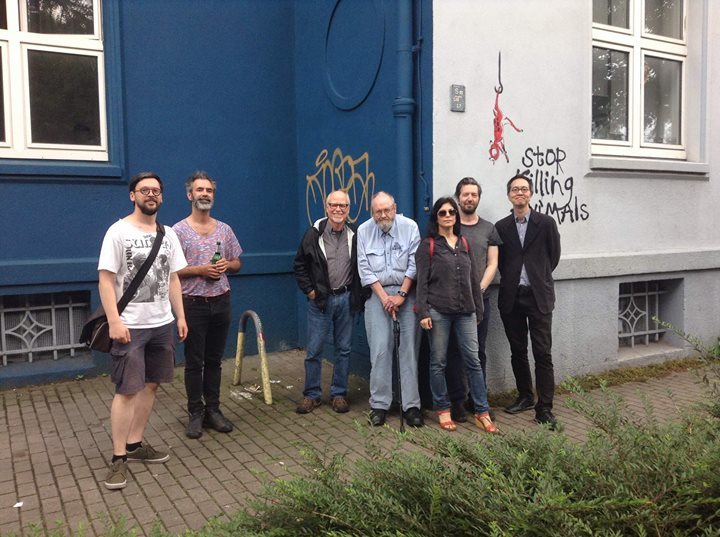 dinmachineband's tweet photo. At Mex in Dortmund with Achim Zepezauer, Delmore FX, John Bischoff, Phill Niblock, Nisi Jacobs and James Fei... https://t.co/50qhfJkljX