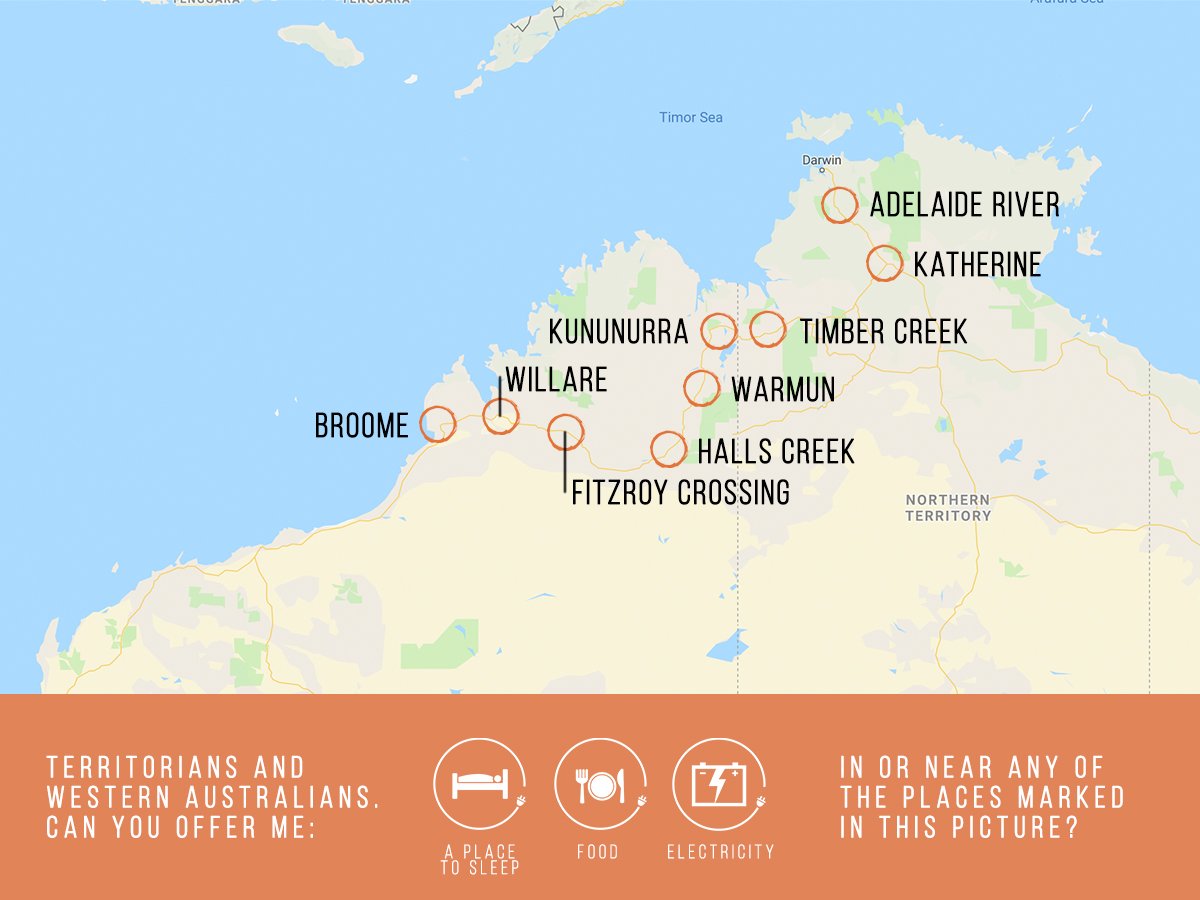 WiebeWkkr's tweet image. Calling out to all Territorians and Western Australians. I'm trying to reach Broome from Darwin and looking for people along the way who can offer me energy to get me to #Broome. Who can #PlugMeIn in northern #Australia? #EV #ElectricCar #NT #WA