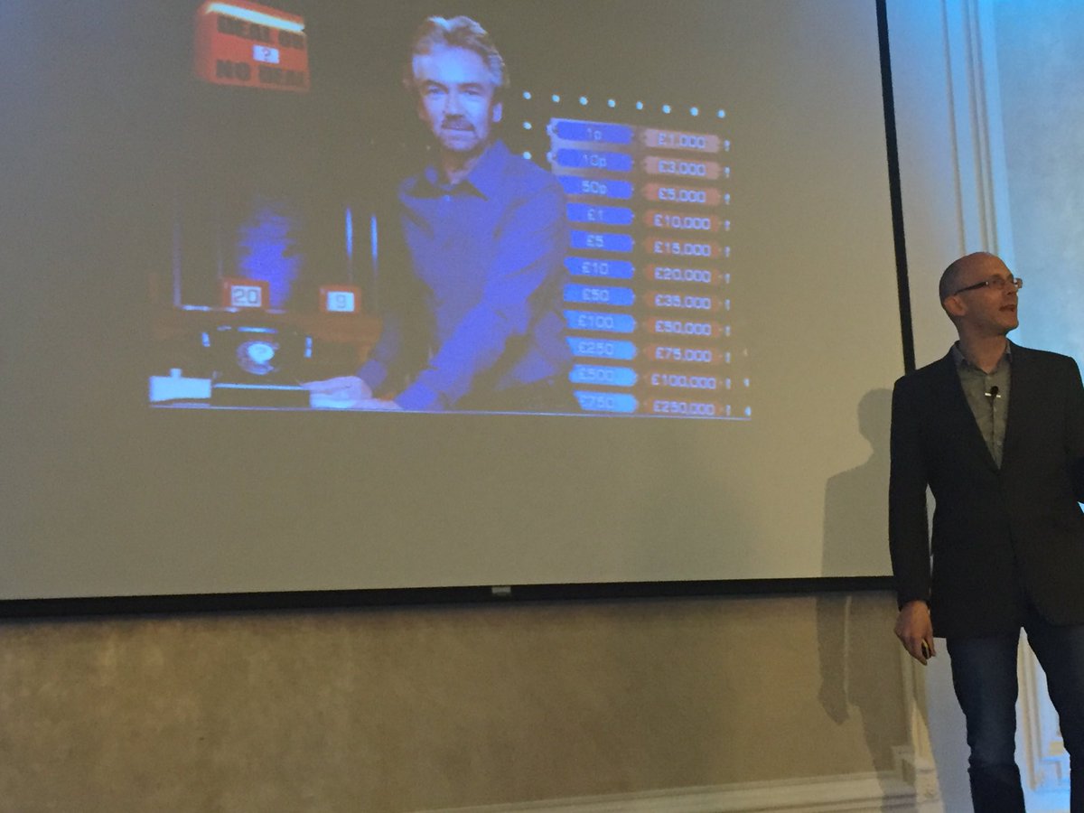 p2pnetwrk's tweet photo. Who knew that Noel Edmonds was so closely studied! Interesting conversation here about loss aversion. Doesn’t make  sense logically, but does psychologically #p2ptransform #understandyourrisk https://t.co/NmJPZHw9Qb