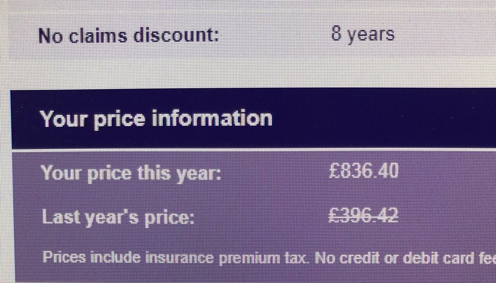 jiggybulko's tweet image. Baffled by @swiftcover . Been with them for 8 years, 8 years no claims, haven’t changed my car, no incidents, no points, then BOOM.... increase my renewal by £440 🙈😂....  #adios #swiftexit