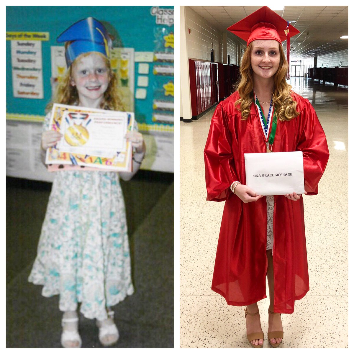 CookLisa7's tweet image. Our JCHS graduate. Then (06) and now (2018)🎓😊🎓