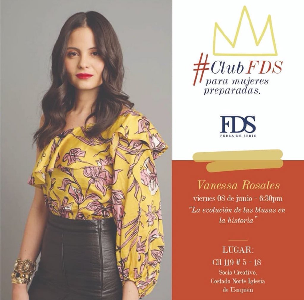 VanessaRosales_'s tweet photo. Chicas, empecé un bonito proyecto con #FueraDeSerie: un Club para Mujeres que todos los meses combina un poco de #historiademoda con tertulia sobre #feminidad actual.
Este viernes 8 de junio. Para asistir solo tienen que escribirme⚡️ https://t.co/JOazGVSoko