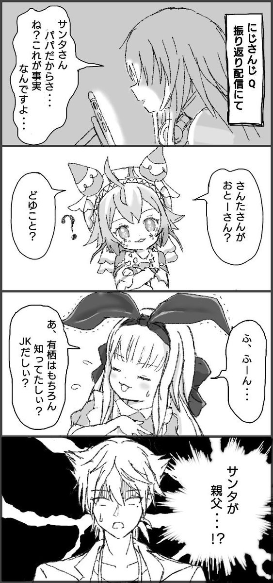 むぎむぎが告げる真実を聞いてしまったピュアな3人
#むぎあーと #いちごのあとりえ #有栖の絵本 #絵ガク 