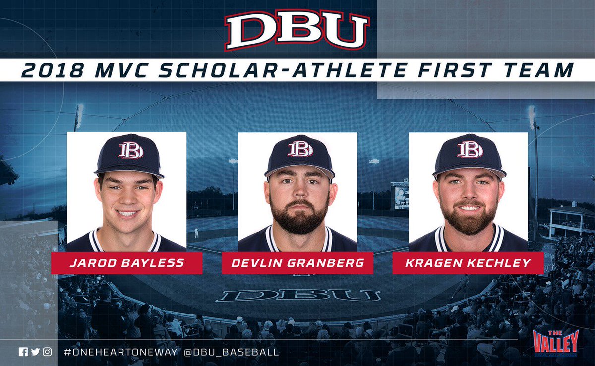 DBU_Baseball's tweet photo. Patriots place 3 on @MVCsports Scholar-Athlete First Team! https://t.co/xg4atAX12Q