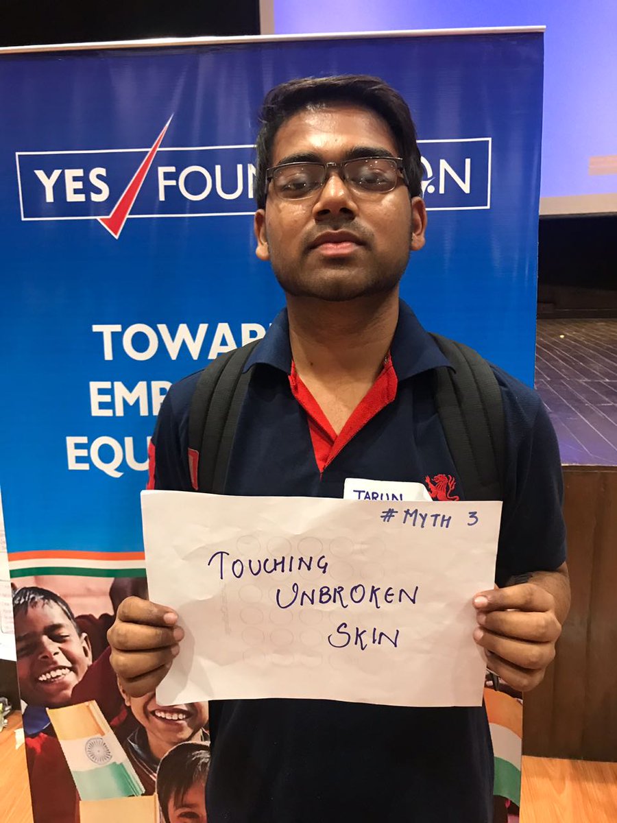 raah_way's tweet photo. Touching unbroken skin does not cause the disease...your mentality does 
#timetochangementality #YESFellows #MediaForSocialChange 
@YESFoundationIN https://t.co/NLfahJ56kJ