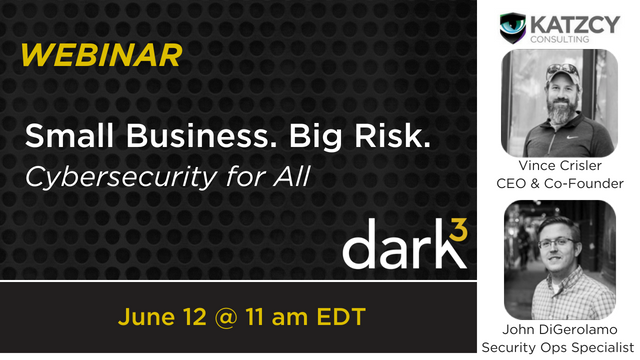 KATZCYLLC's tweet photo. WEBINAR: Join us on 6/12 at 11:00 AM EDT to learn how small businesses can protect themselves effectively by taking advantage of the confluence of cloud-based technologies, scalable automation and enterprise-grade #cybersecurity expertise.
Register: https://t.co/9UhJQOEqfq https://t.co/po0s3YCF0D
