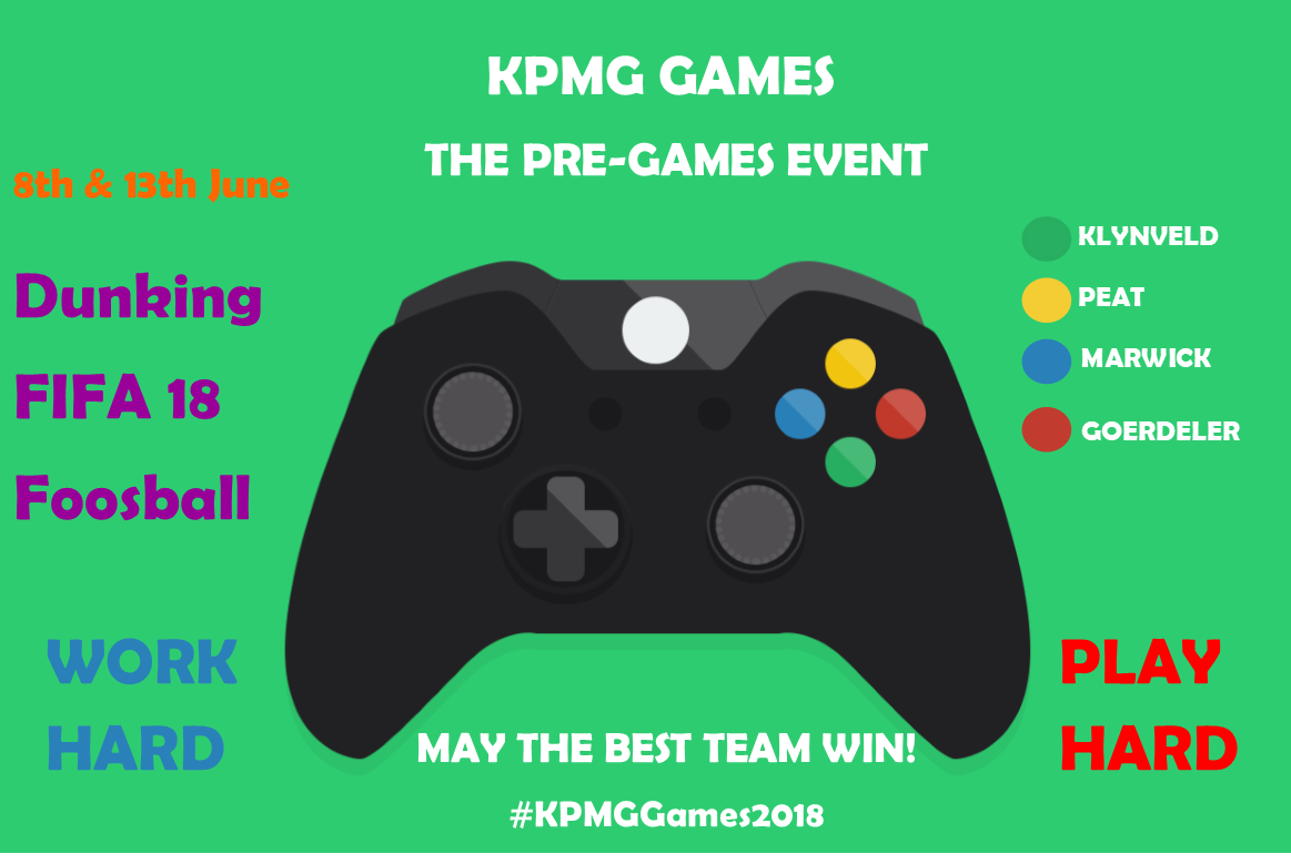KPMG_NG's tweet photo. Here at @KPMG_NG we don’t only work hard, we play hard too! We’re excitedly looking forward to the pre-event games for the #KPMGGames2018. It is set to take place on the 8th &amp; 13th of June! May the best team win! https://t.co/w5gwtRmlFh