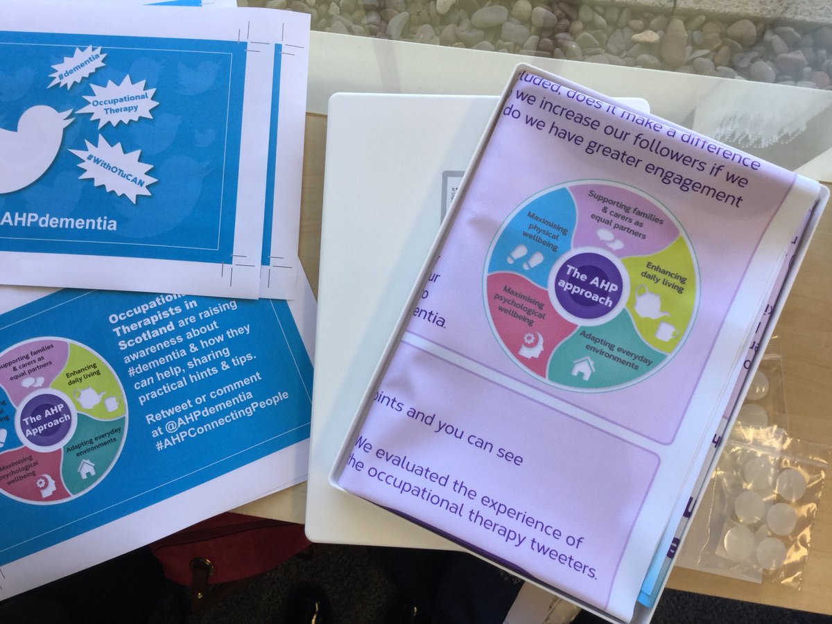 elaineahpmh's tweet photo. Poster all ready for sharing at #RCOT18 talking about #AHPconnectingPeople & how a team of us are sharing our occupational therapy knowledge in #dementia as an improvement project for #ScILc10
#thankyou @AliAHPDem @CarrieOTmh @sammhahp @juliebrownOT @dorman_lynn #WithOTuCAN https://t.co/IpluHfez1e