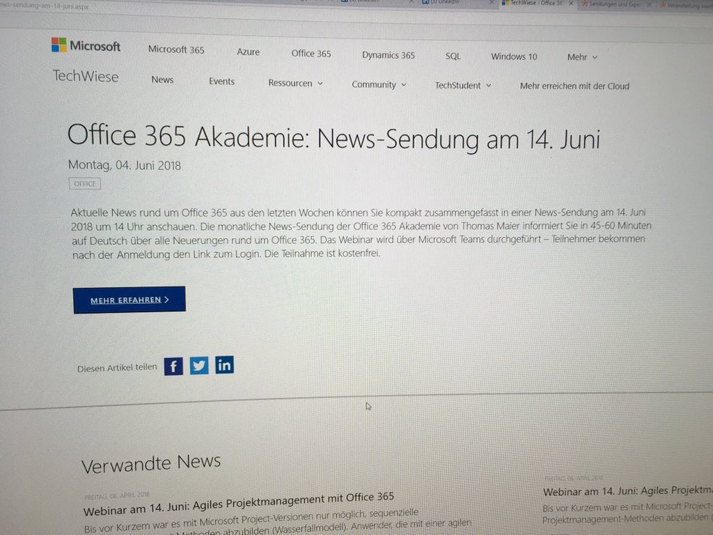 365champions's tweet photo. Unseren nächsten Termin zur News Sendung findet man jetzt sogar bei @MicrosoftDE 😄 #techwiese https://t.co/eelAiJPZzv https://t.co/XpGuEeq4ln