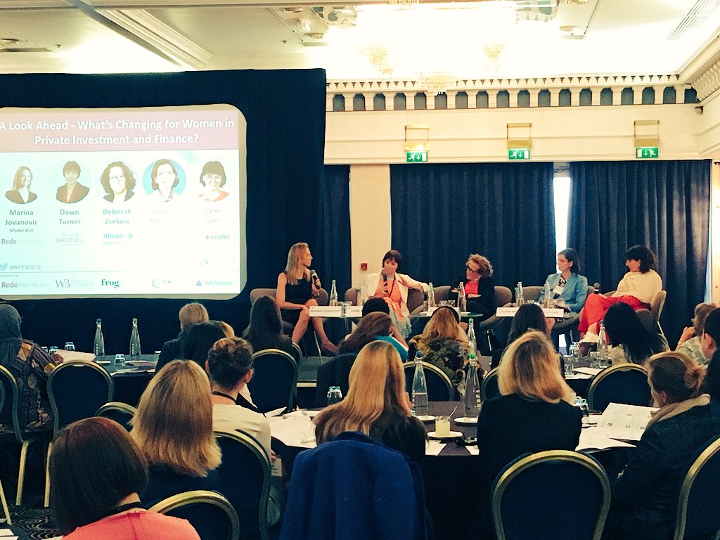 WPEN_'s tweet photo. Great insights from the first panel - what’s changing for women in private investment and finance? @RedePartnersLLP @AllianzGI_Media @GoldmanSachs @MSAmlinYacht https://t.co/eNaU3s87Jh