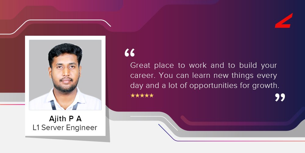 serveradm1nz's tweet image. Your enthusiasm is a personality trait that cannot be learned and a skill which cannot be taught. Thank you, Ajith for being part of @serveradm1nz 
#L1ServerEngineer #WebHostingSupport #ServerManagementCompany