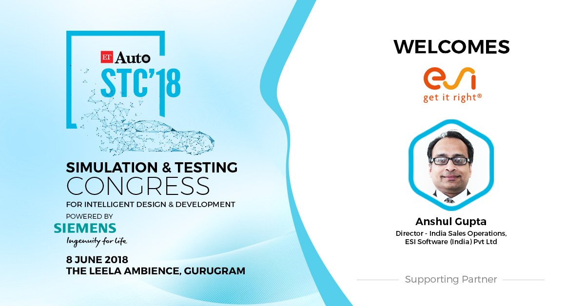 ETAuto's tweet photo. #ETAutoSTC welcomes its esteemed partner and speaker. 
Anshul Gupta of ESI Software @ESIgroup will be participating in a panel discussion. Interact with him at the conference. To know more, visit: https://t.co/DQjuLmCKKf https://t.co/4rmnT2kU9T
