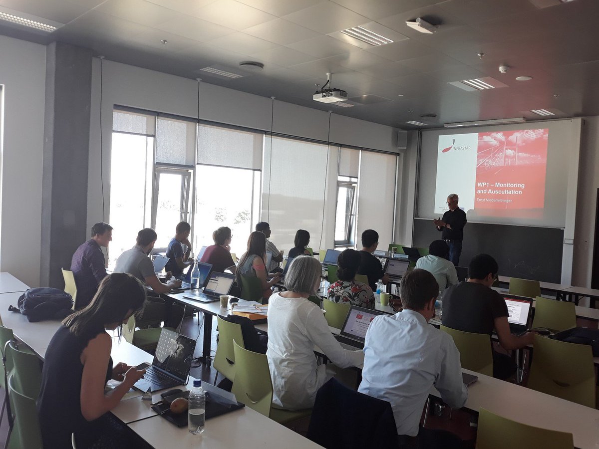 INFRASTAR_ITN's tweet image. Dr. Ernst Niederleithinger from @BAMResearch is giving an overview of its #WorkPackage &quot;Monitoring and auscultation&quot; part of the @EU_H2020 @MSCActions @INFRASTAR_ITN #TrainingWeek @AalborgUniversity!
