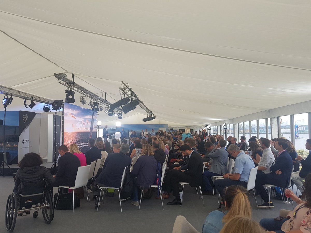 Samanthropy's tweet photo. Plastic free supermarket aisles, reverse vending machines, a heartwarming poem from an inspiring 7 year old and the harrowing realisation that there are microplastics in our blood - an innovative morning at #VolvoOceanSummit in #Cardiff today 🌊 #Cardiffstopover #volvooceanrace https://t.co/9ixn7acsKF