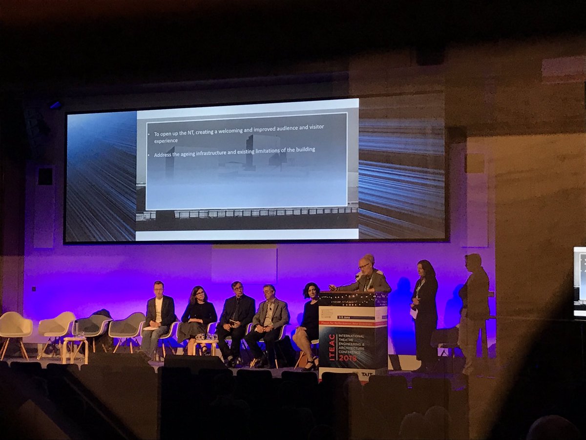 iteac2018's tweet photo. And now Paul Jozefowski, the Head of Building Design and Environmental Sustainability at the @NationalTheatre, now discusses the heritage of the Southbank theatre #ITEAC2018 https://t.co/bsKZqHBM0I