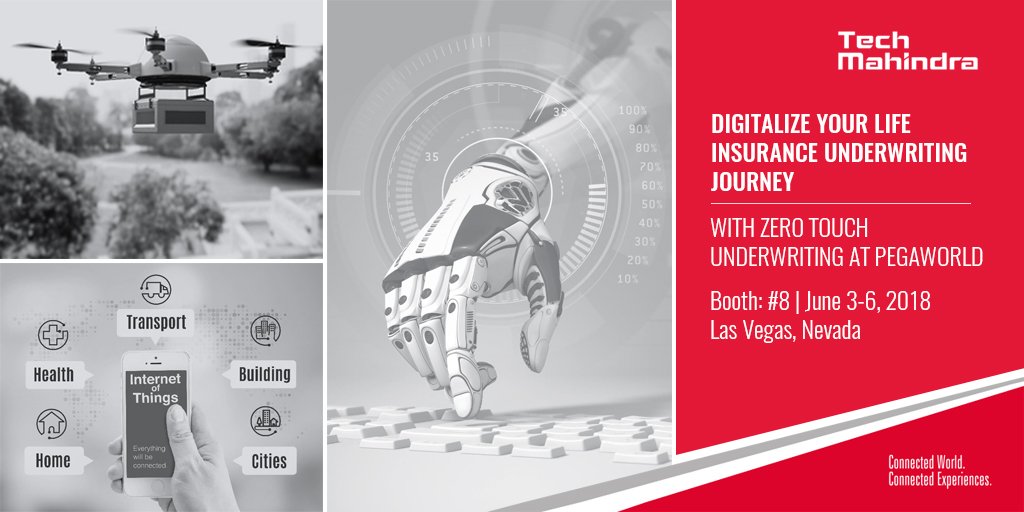 tech_mahindra's tweet photo. Meet us at Booth No. 8, #PegaWorld to know about cognitive #MachineLearning based interpretation of medical report and #AI based decision support to underwriter - https://t.co/vMURecAl48 https://t.co/dh10am8u1x