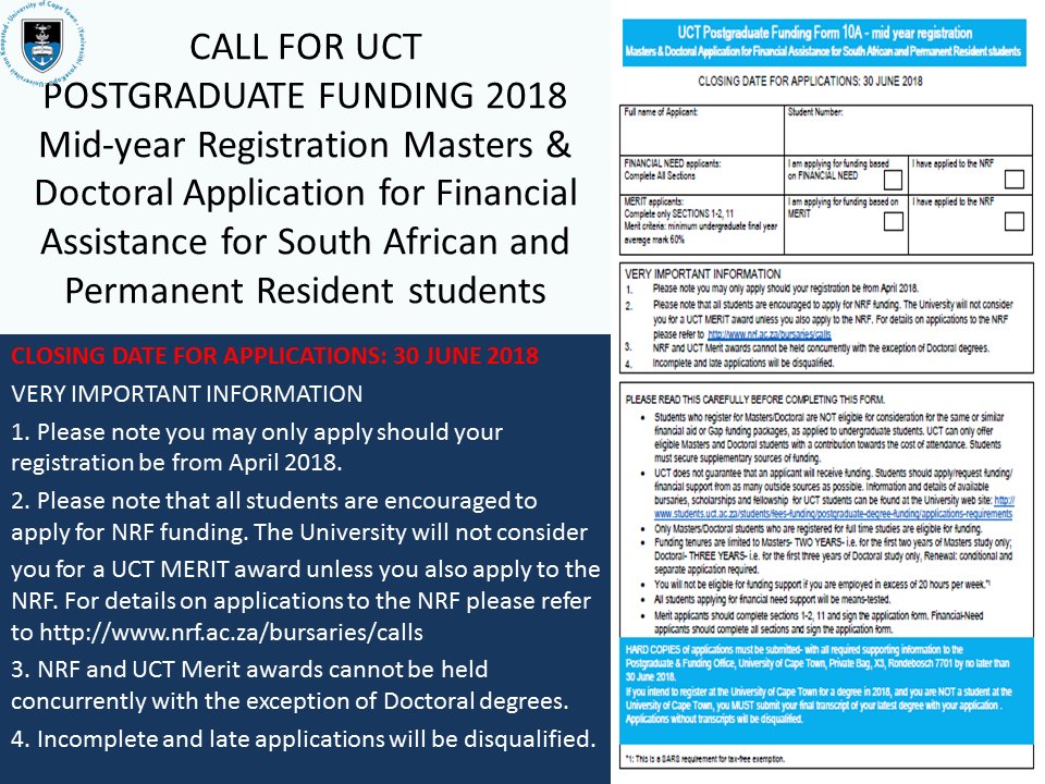 UCT Postgrad Studies on Twitter "3 weeks left to apply! UCT_news and