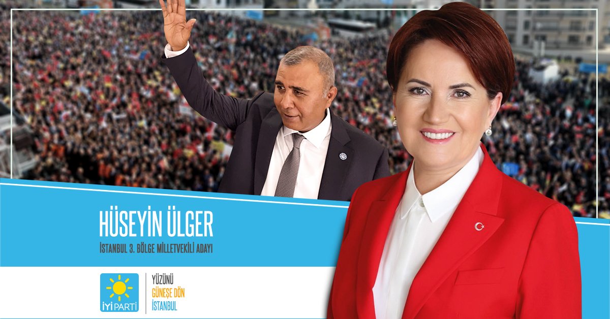 İstanbul 3. Bölge Milletvekili Adayı Hüseyin Ülger.

İstanbul İYİ olacak!

#iyiparti #istanbuliyiolacak @meral_aksener @iyiparti @AytunCiray @umitozdag