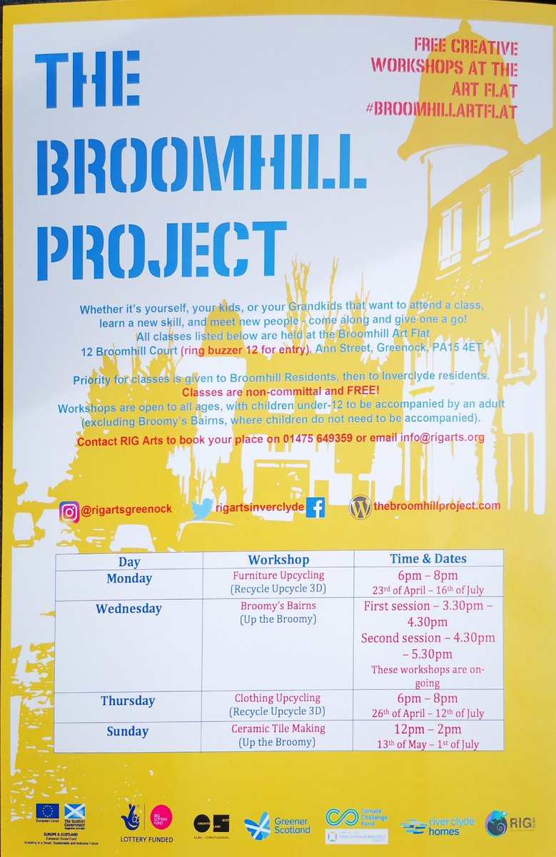 Inverclyde_CLW's tweet photo. What a great idea! @RIGArtsGreenock #ArtFlat in #Broomhill. Loads of classes and groups to join 🎨🖼️🛠️ @rivclydehomes https://t.co/XZoLjKzbWo