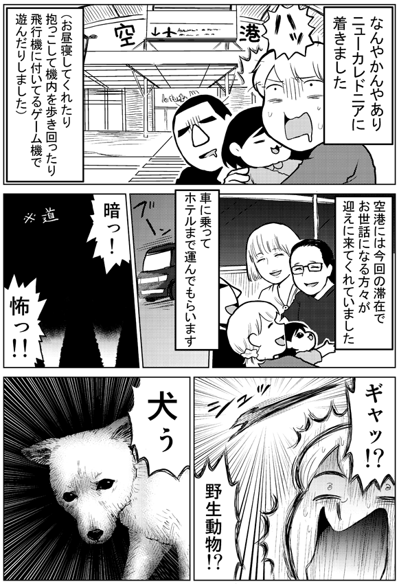 ニューカレドニアへ行って来ましたレポート漫画②。獣の出現と、ドライヤー事件　#ニューカレ旅行レポ漫画 