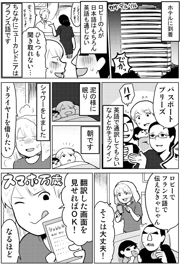 ニューカレドニアへ行って来ましたレポート漫画②。獣の出現と、ドライヤー事件　#ニューカレ旅行レポ漫画 