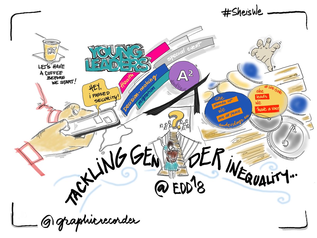 graphicrecorder's tweet photo. Today we are at #EDD18 with @europeaid. Looking forward to the discussions on 'Women and Girls at the Forefront of Sustainable Development' #SheisWe https://t.co/PPdPlqd0Ep