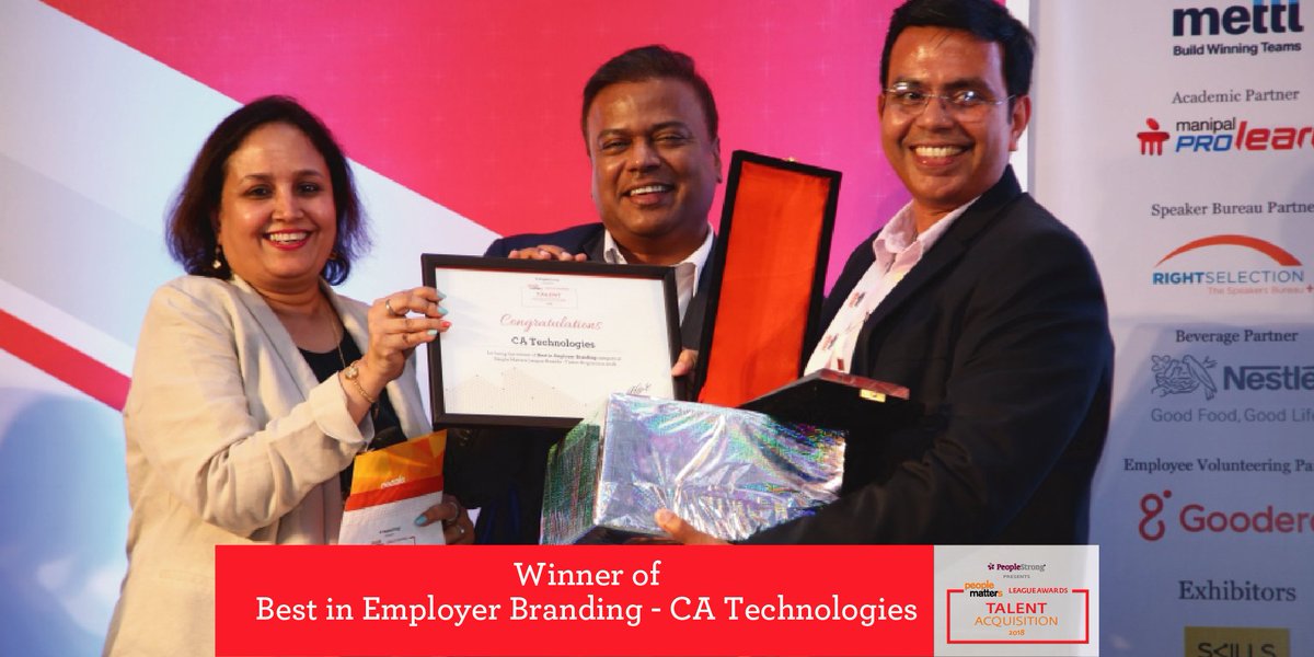 PeopleMatters2's tweet photo. #Throwback: Recognizing the organization with Best in Employer Branding strategies, @CAinc in the #TALeague Awards 2018. https://t.co/D89nxRBdFS