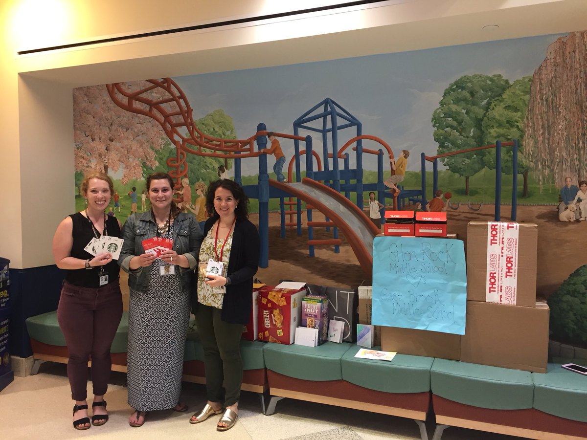 Mrs_Geraghty8's tweet photo. Friday, @GRMiddleSchool Student Council dropped off $300 worth of gift cards &amp; boxes of snacks to Morristown Medical center to help the families of the victims of the East Brook Bus crash. GR also donated $784 to the Paramus Children’s Heath fund! Thank you GR! #paramusstrong https://t.co/bzbifhP4bx