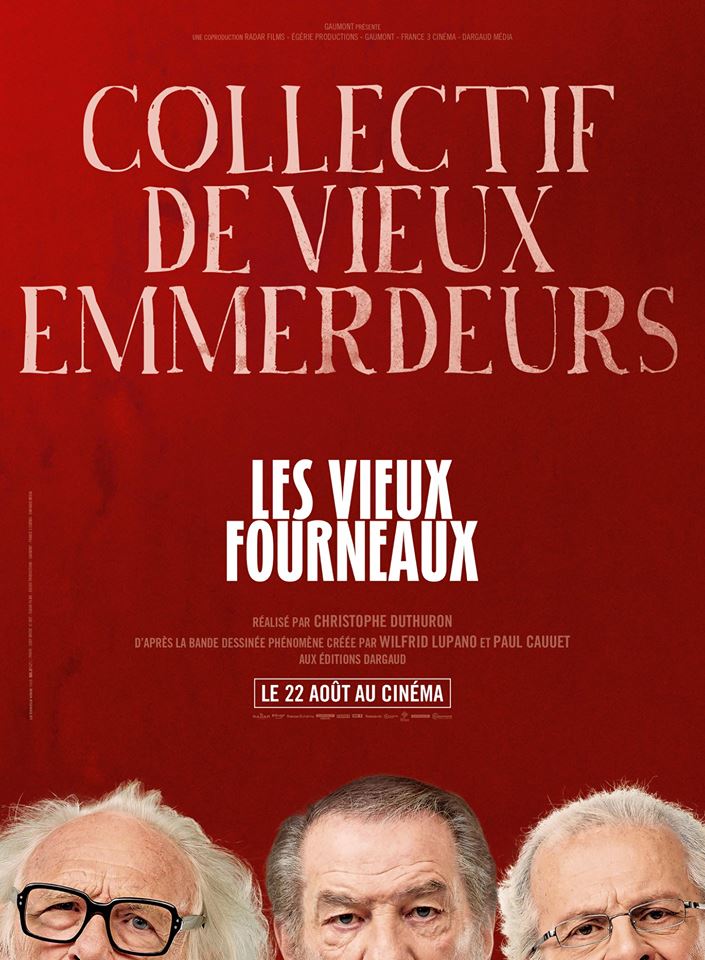 #LesVieuxFourneaux Affiche teaser de la première comédie réalisée par Christophe Duthuron avec #PierreRichard #EddyMitchell #RolandGiraud #AlicePol #HenriGuybet d'après la BD créée par Wilfrid Lupano et Paul Cauuet. Le 22 août au cinéma.