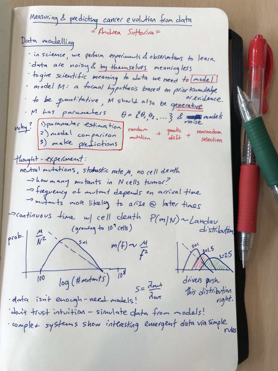 mathoncbro's tweet photo. Both @AndreaSottoriva and @EinsteinCross explain how to use sequencing data to model cancer evolution and make the point that we need data *and* models to interpret that data #EBECancer18 https://t.co/F9Wn3iBtyy