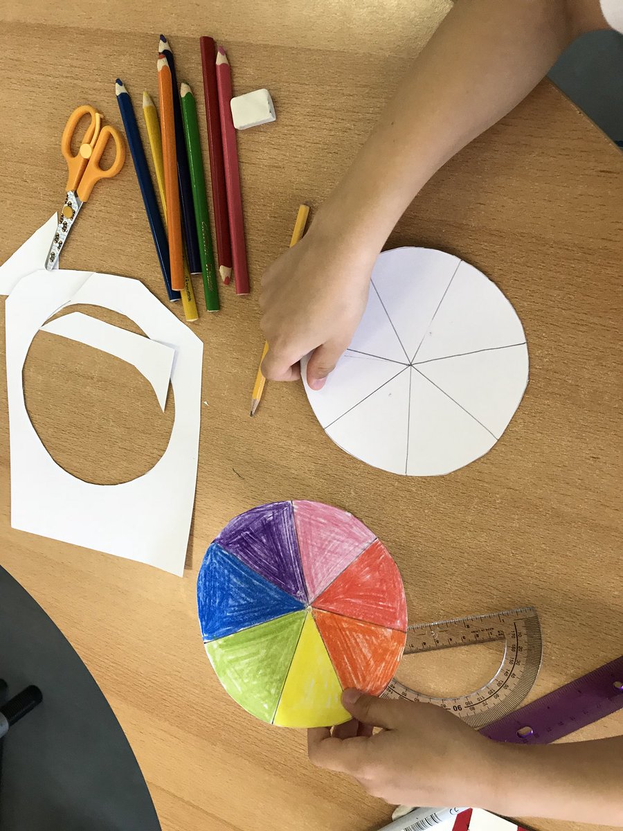 LSEClassR's tweet photo. Using a protractor to make a color wheel; we’re finding out about light! https://t.co/vD0tfILKEh