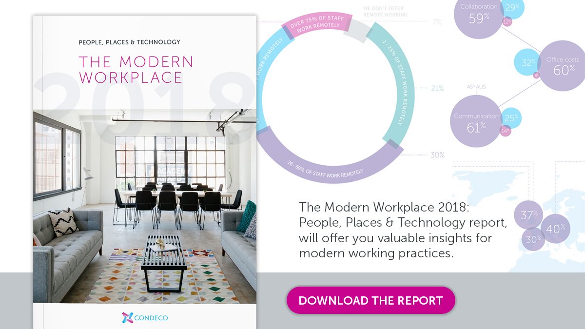 The Modern Workplace 2018 report  hubs.ly/H0cnXwt0 #ModernTrends #CondecoInsights #Workplace