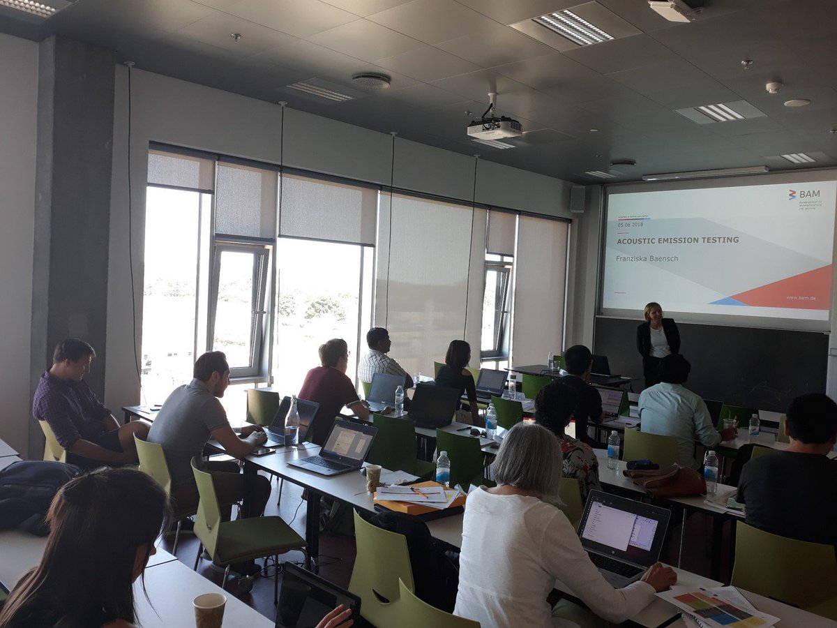 INFRASTAR_ITN's tweet image. Dr. Franziska Bänsch from @BAMResearch gives a lecture on #AcousticEmission part of the @EU_H2020 @MSCActions @INFRASTAR_ITN #TrainingWeek @AalborgUniversity!