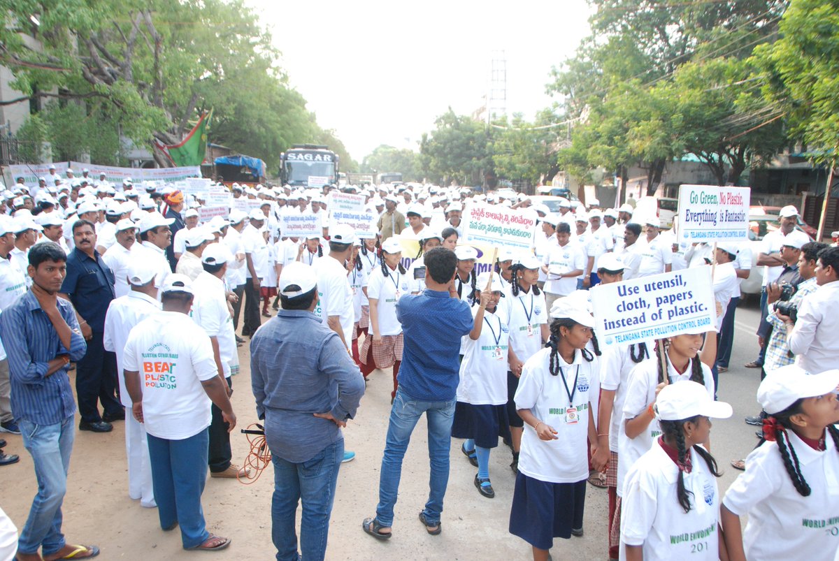 Flag off of Cycle Rally and Green rally by the Chairman, TSPCB