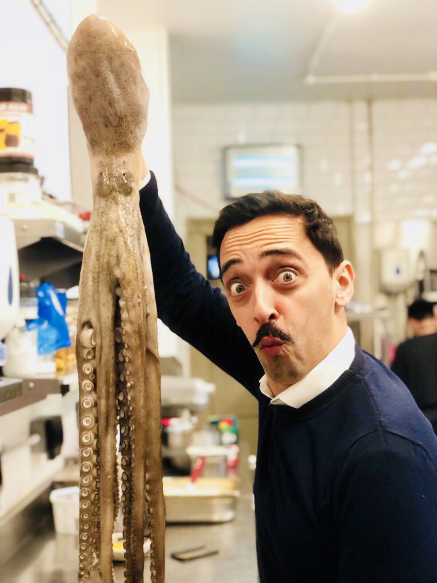 huckagency's tweet photo. It��s safe to say we are in for a treat tonight! This is @thebingham’s Restaurant Manager, Ricardo, with an absolute beast of an octopus which will feature on Chef Andy Cole’s summer menu. 🐙 https://t.co/zYajjGBnkG