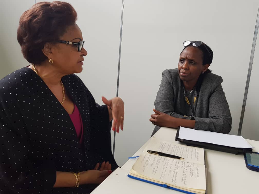AGRA_Africa's tweet photo. Dr. @Agnes_Kalibata meeting with @_AfricanUnion Commissioner for Rural Economy &amp; #Ag @JosefaSacko on the sidelines of #EDD2018. She appreciated the support from AGRA on the biennial review process &amp; committed to continue working with govt's to track progress against indicators. https://t.co/u24T5TcII5