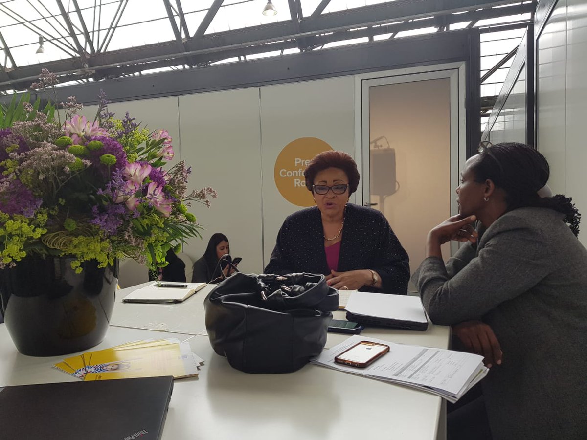 AGRA_Africa's tweet photo. Dr. @Agnes_Kalibata meeting with @_AfricanUnion Commissioner for Rural Economy &amp; #Ag @JosefaSacko on the sidelines of #EDD2018. She appreciated the support from AGRA on the biennial review process &amp; committed to continue working with govt's to track progress against indicators. https://t.co/u24T5TcII5